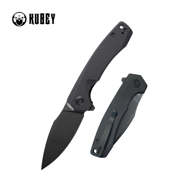 KUBEY Calyce Drop Point Folding Knife, Dark Night