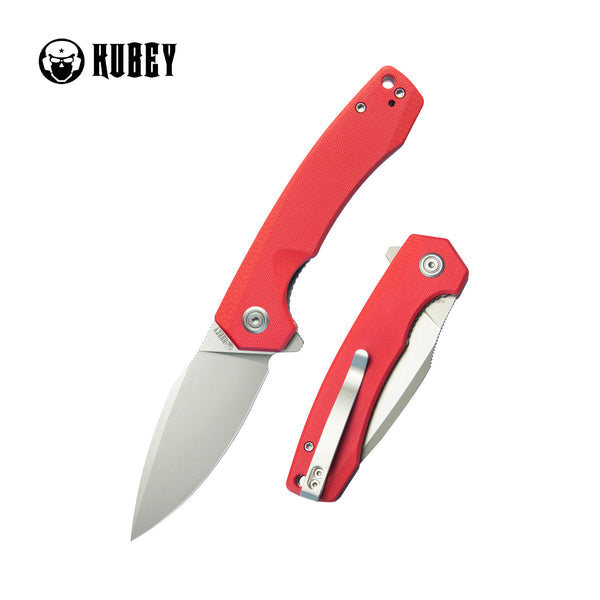 KUBEY Calyce Drop Pt. Folding Knife, Red