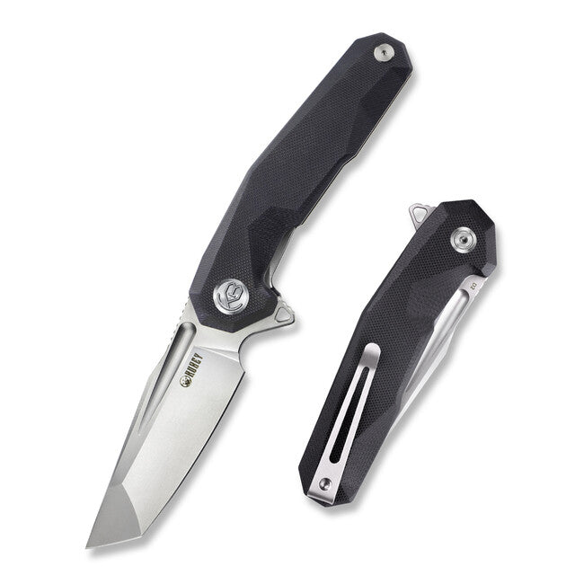 KUBEY Carve Folding Knife Black G10 D2