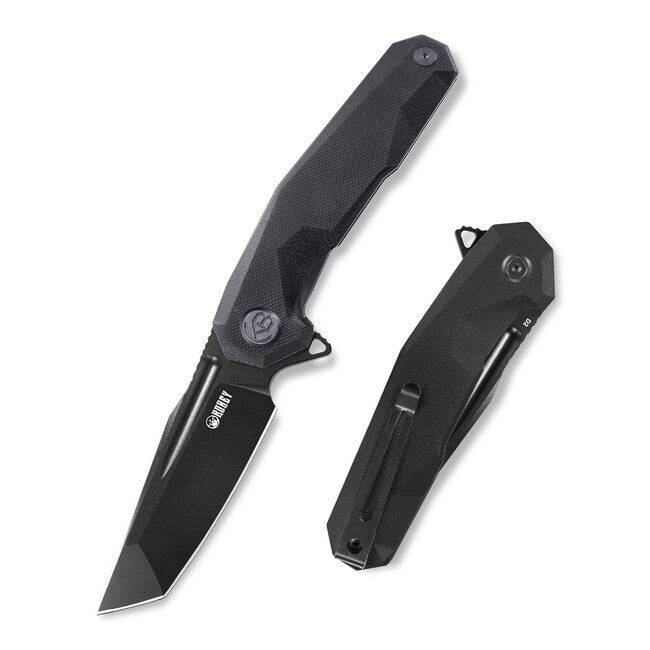 KUBEY Carve Dark Night Folding Knife (D2)