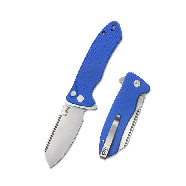 KUBEY Creon S Folding Knife, Blue G10