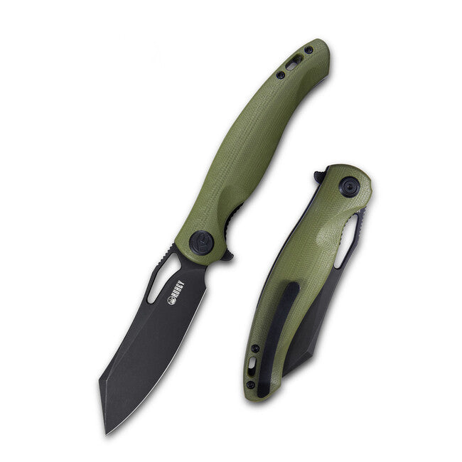 KUBEY Drake Folding Knife, 14C28N Steel, Green