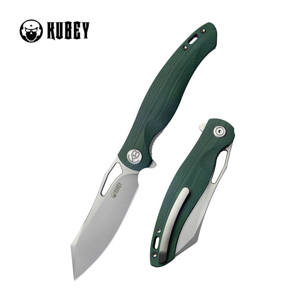 KUBEY Drake Folding Knife, AUS 10 Steel, Green