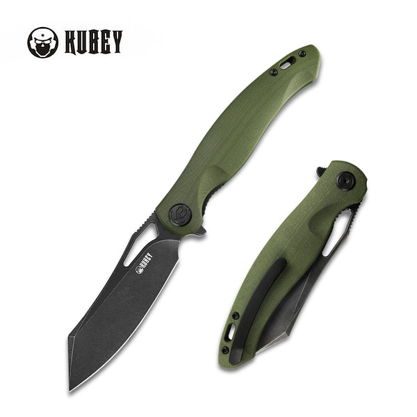 Kubey Drake Folding Knife OD, AUS-10 Steel, Green