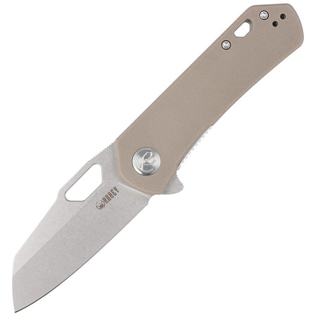 KUBEY Duroc Folding Knife, Tan G10