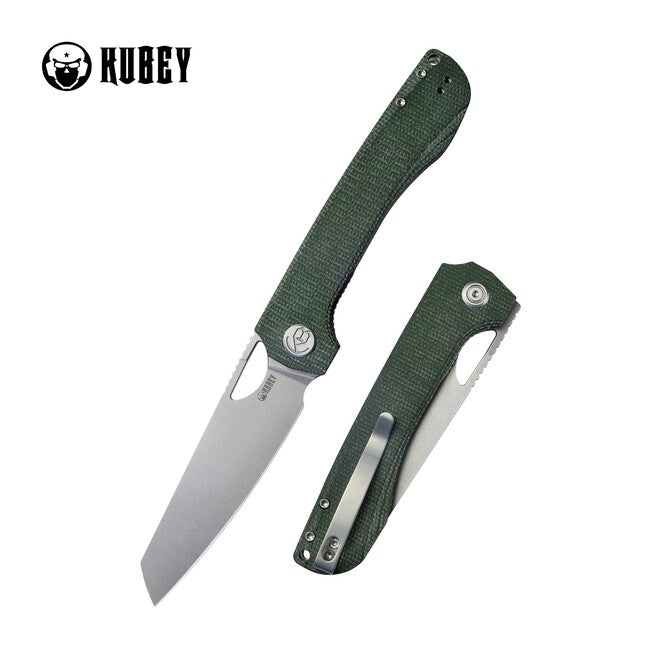 KUBEY Elang Folding Knife, Green Micarta