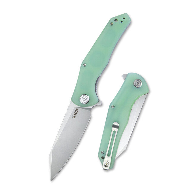 KUBEY Flash Folding Knife, AUS 10 Steel, Jade