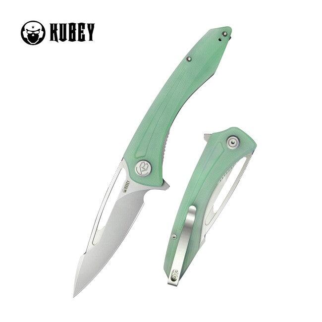 KUBEY Merced Folding Knife, Jade G10