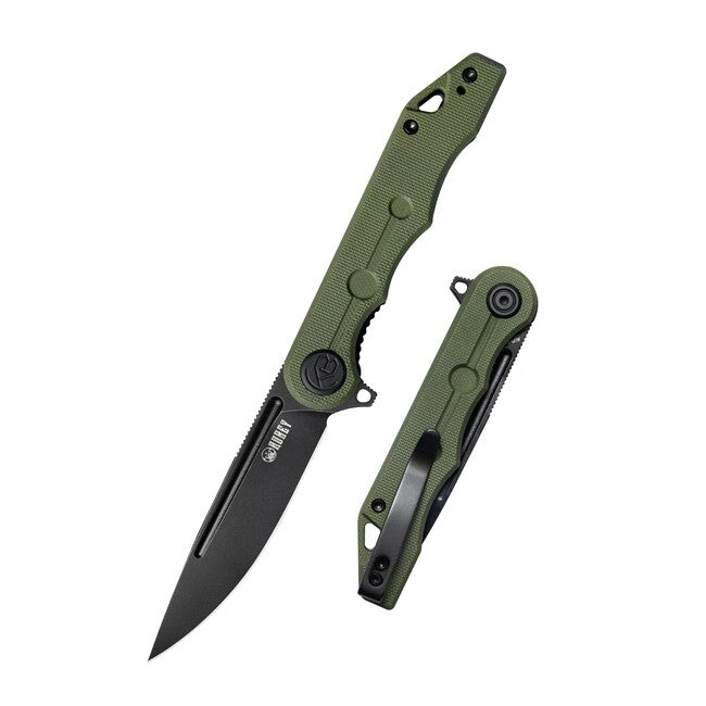 KUBEY Mizo Folding Knife, Green & Black