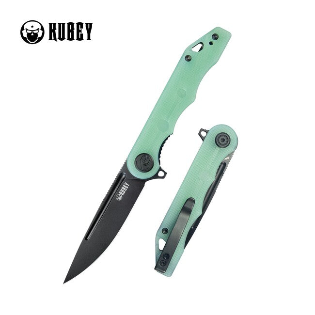 KUBEY Mizo Folding Knife Nephrite & Black