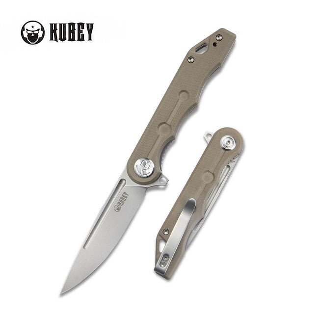 KUBEY Mizo Folding Knife Tan G10