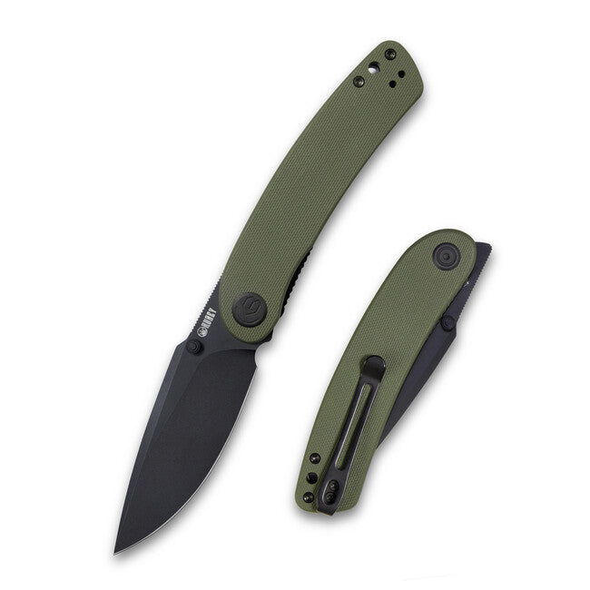 KUBEY Momentum Folding Knife, Green & Black (AUS-10)
