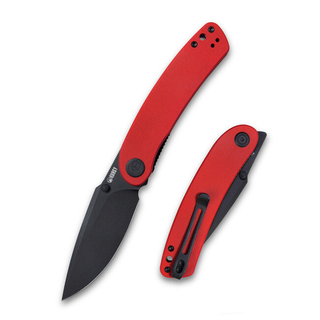 KUBEY Momentum Folding Knife, Red and Black