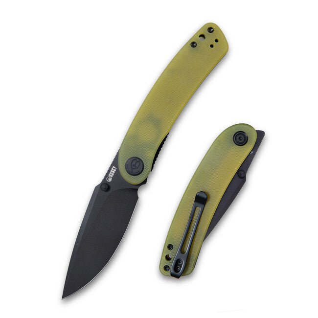 KUBEY Momentum Folding Knife, Yellow & Black