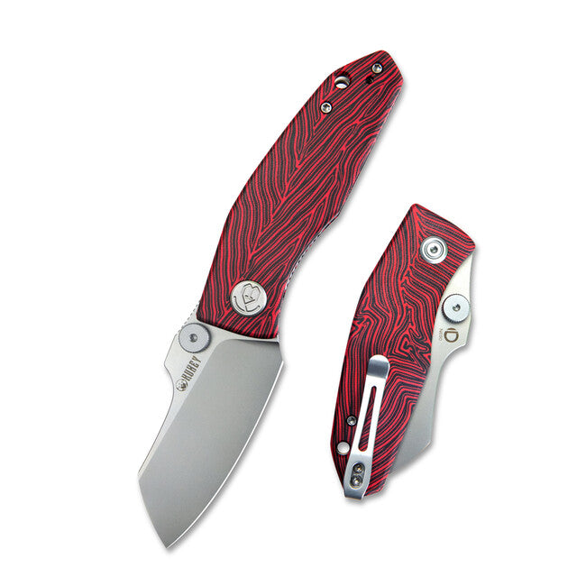 KUBEY Monsterdog Folding Knife Red-Black G10
