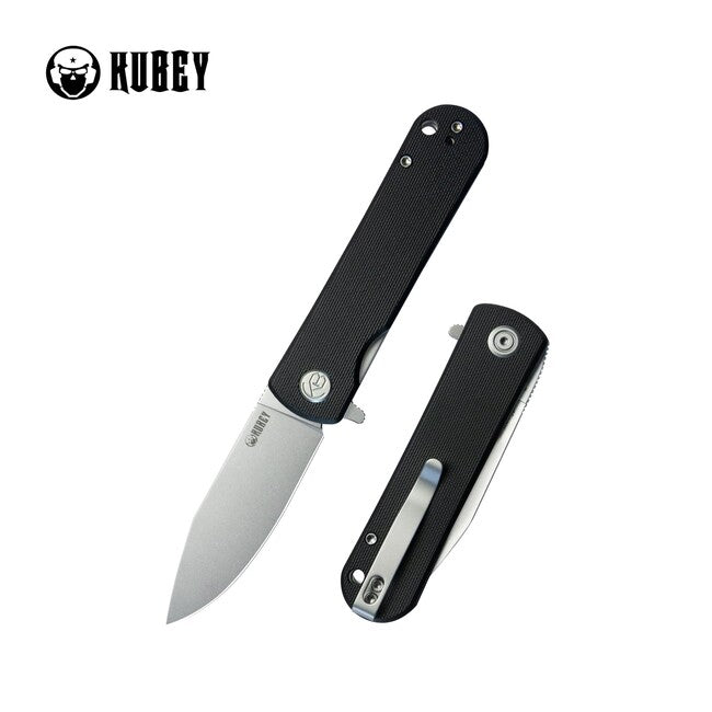 KUBEY Neo Outdoor Folding Knife, Black G10