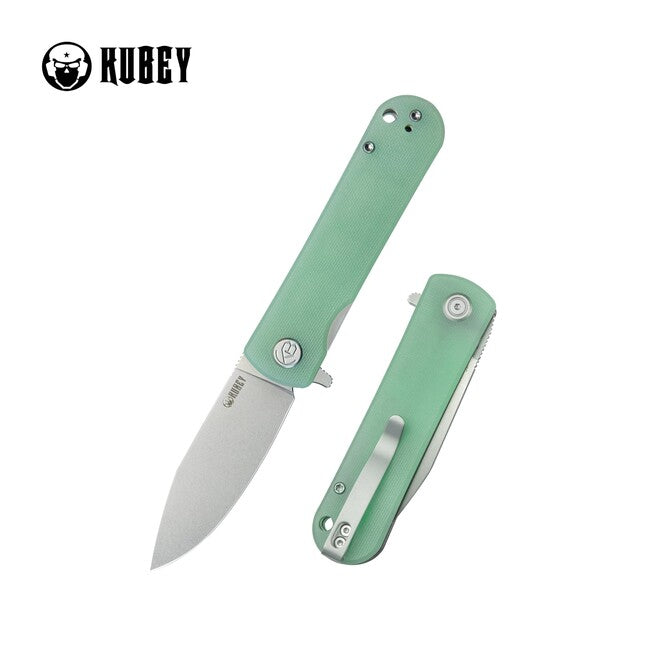 KUBEY Neo Outdoor Folding Knife, Jade G10