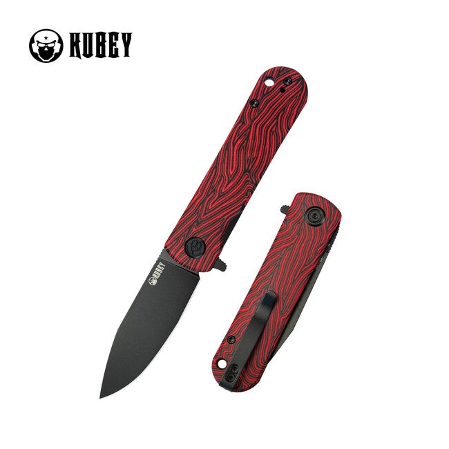 Kubey Neo Outdoor Folding Knife, Red-Black and Black