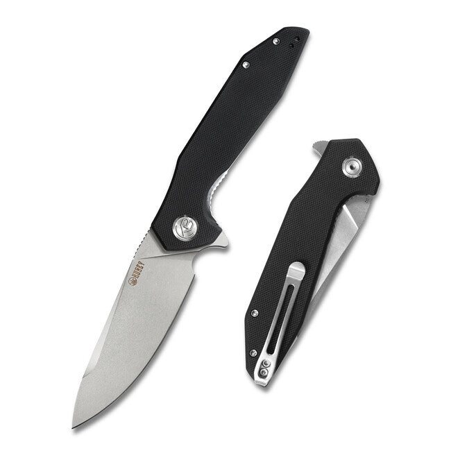 KUBEY Nova Folding Knife, Black (D2)