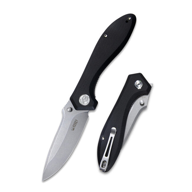 KUBEY Ruckus Folding Knife Black G10
