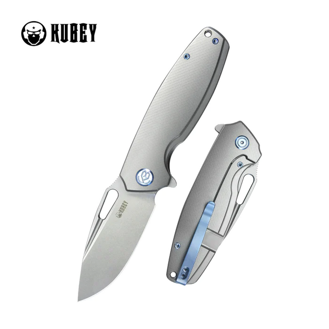KUBEY Tityus Folding Knife, Red Titanium
