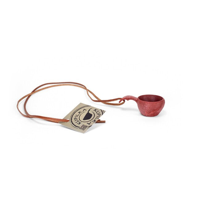 KUPILKA 1 Mini Cup with Leather Strap, Red
