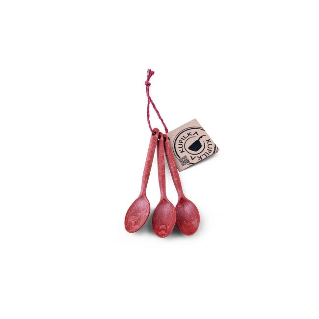 KUPILKA 3 Tea Spoon Set 3pcs, Red