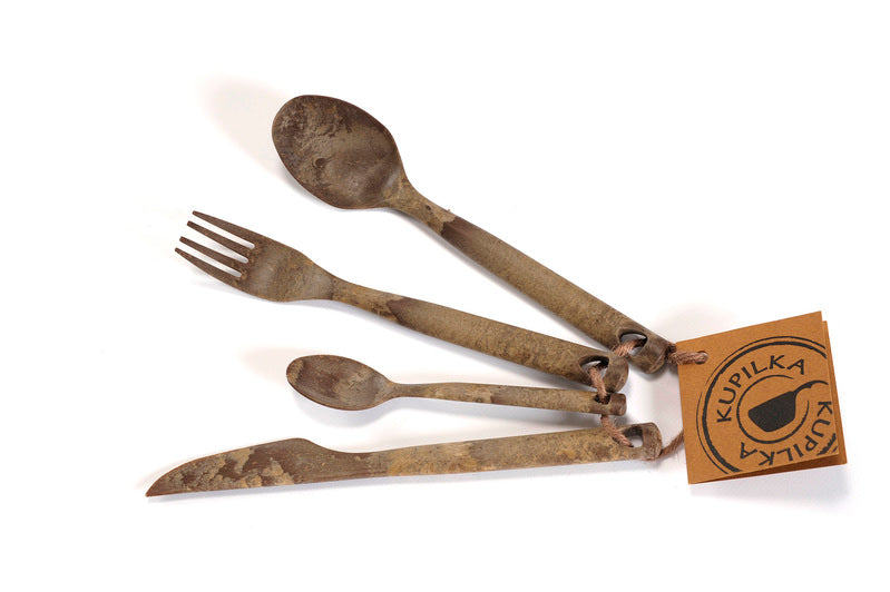 KUPILKA Utensil Set, 4-Piece, Brown