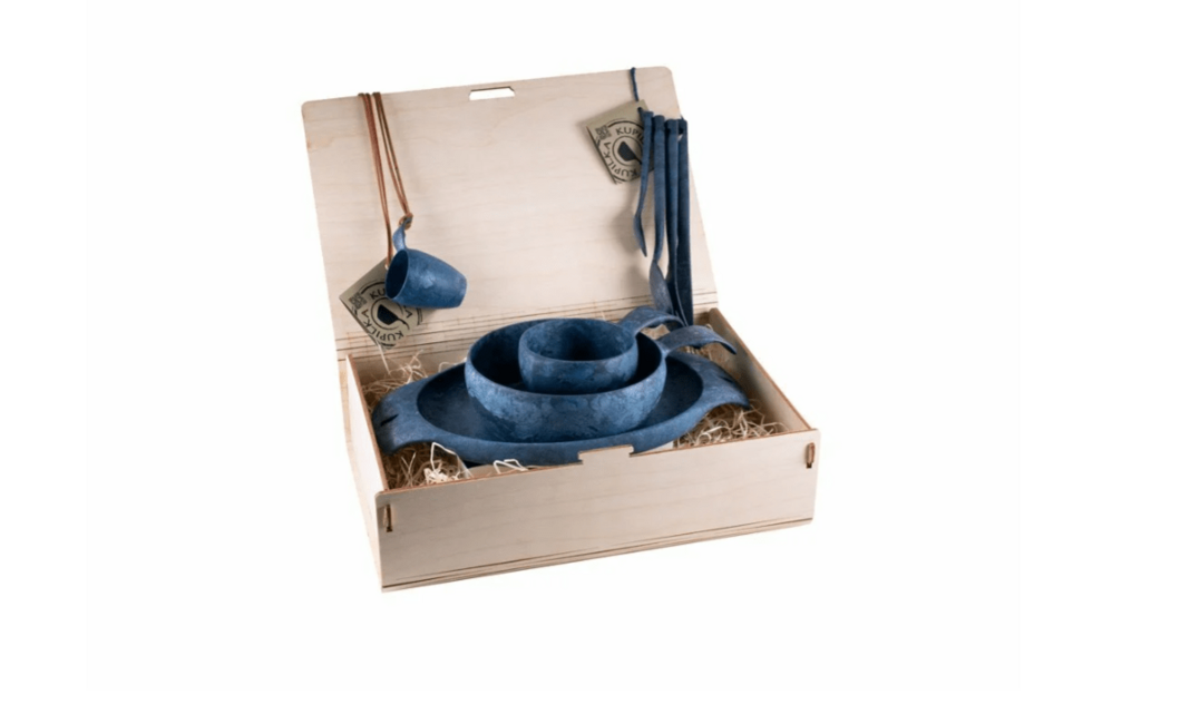 Kupilka Premium Blue Dinnerware Set in Gift Box, Blue