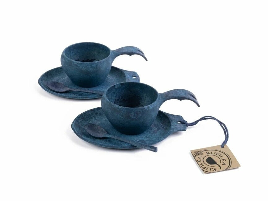 Kupilka Slow Down Set Blue 2 x Mug with Plate and Spoon