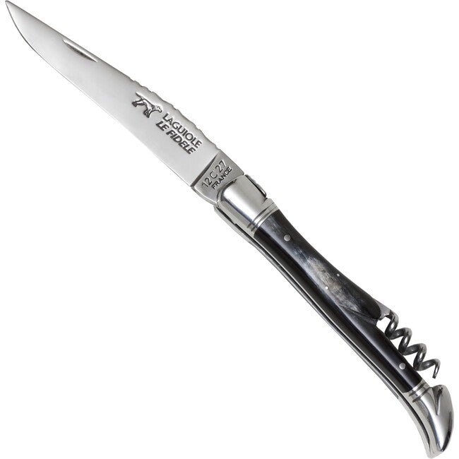 Laguiole Le Fidele Pocket Knife Laguiole Buffalo Horn 90mm, Cork Handle