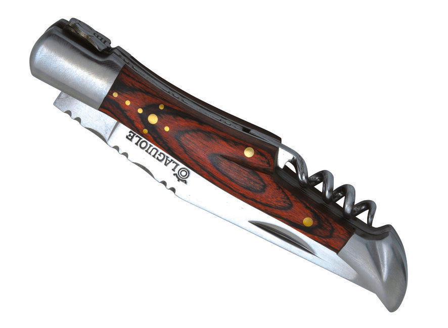 Laguiole DUB039 Folding Knife, 12cm Blade, Stainless Steel 420, Brown Handle