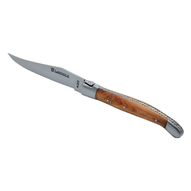Laguiole DUB123 Steak Knife, 12cm Blade, Stainless Steel, Juniper Root Handle