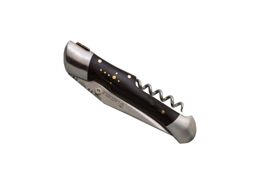 Laguiole DUB212 Nature Knife with Corkscrew, Black Handle