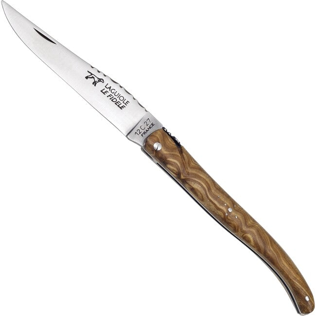 Laguiole Le Fidèle Folding Knife, Olive Wood