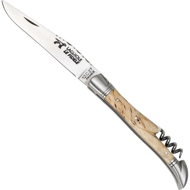 Laguiole Le Fidele Pocket Knife, Laguiole M Corkscrew Birch