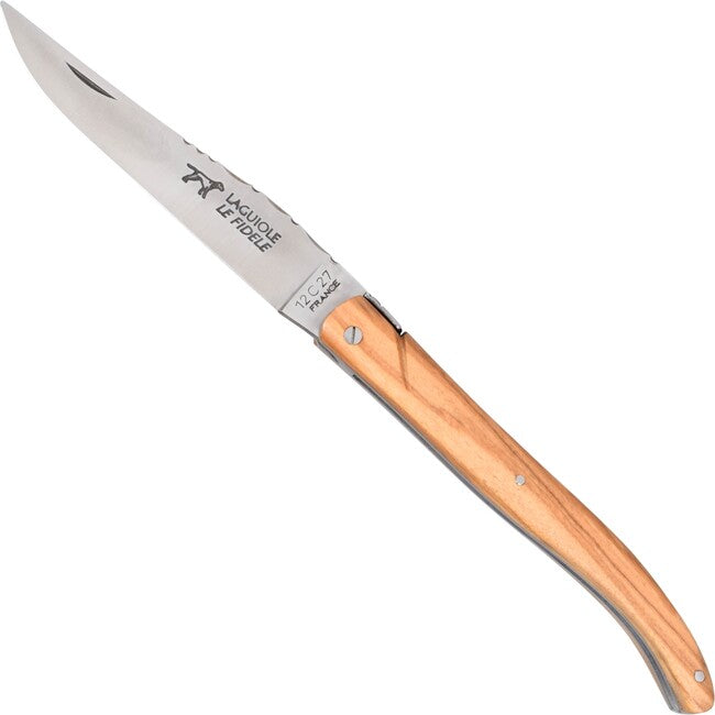 Laguiole Le Fidele Folding Knife, Olive Wood