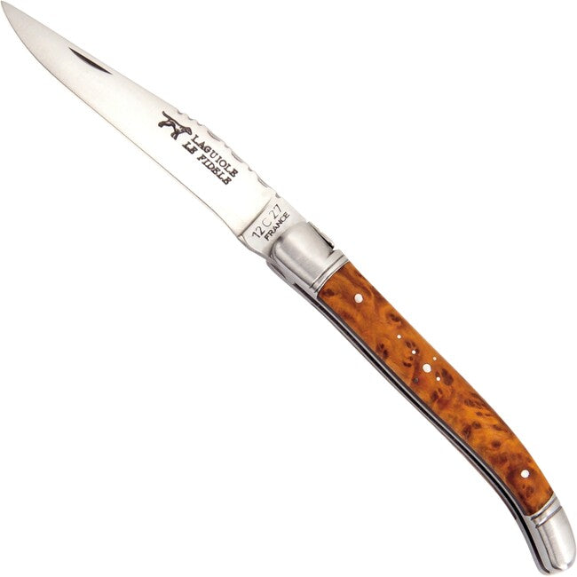 Laguiole Le Fidele Pocket Knife, Thuja Wood Handle, 9cm