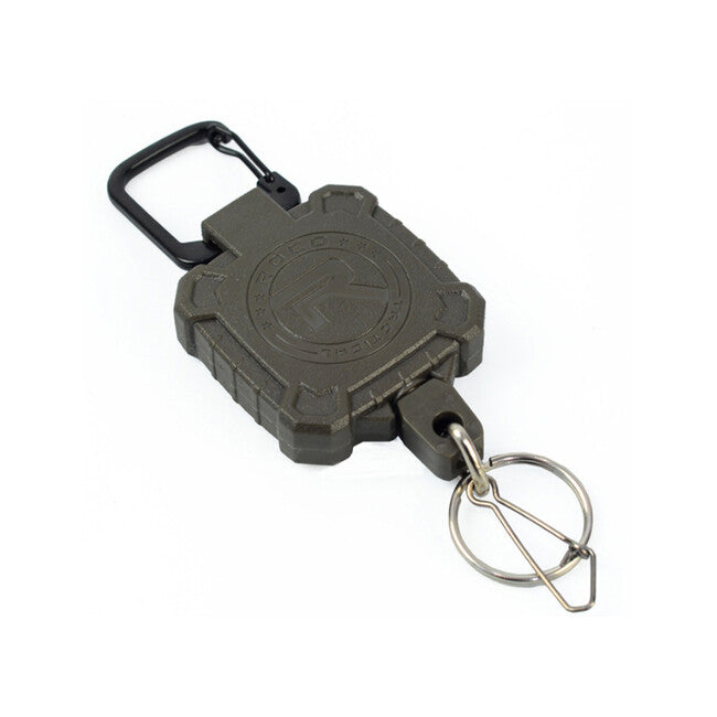 Leguon Karabin Keychain with Steel Cord Keyhex Carabiner, Olive