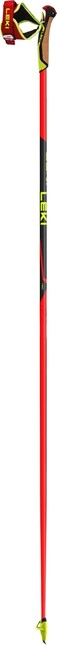 LEKI HRC Marathon Ski Poles, Bright Red-Neon Yellow-Black