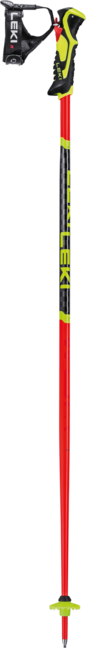 LEKI WCR Lite SL 3D Ski Poles, Bright Red-Black-Neon Yellow