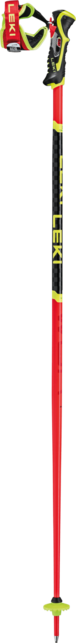 LEKI WCR SL 3D Ski Poles, Bright Red-Black-Neon Yellow