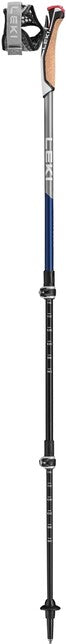 LEKI Traveller Carbon Nordic Walking Poles, Navy Blue Dark Metallic-Light Anthracite-White, 90-130 cm