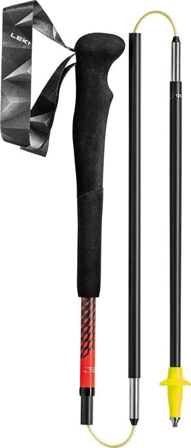 LEKI Neotrail FX.One Superlite Trail Running Poles, Bright Red-Neon Yellow-Natural Carbon