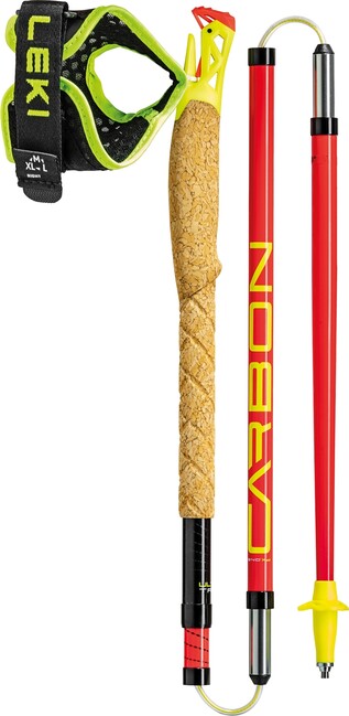 LEKI Ultratrail FX.One Trail Running Poles, Bright Red-Black-Neon Yellow