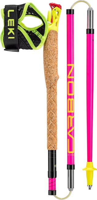 LEKI Ultratrail FX.One Trail Running Poles, Neon Pink-Black-Neon Yellow