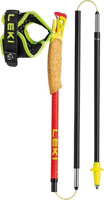 LEKI Ultratrail FX.One Superlite Trail Running Poles, Bright Red-Neon Yellow-Natural Carbon