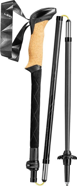 LEKI Trekking Poles Black Series FX Carbon, Black-Clear-Natural Carbon, 110-130 cm