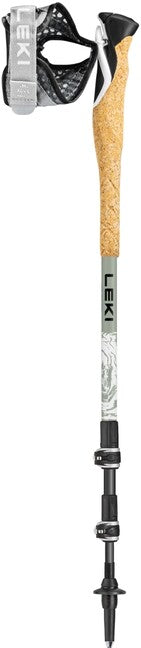 LEKI Cross Trail Carbon Trekking Poles, White-Envy Green-Black, 100-135 cm