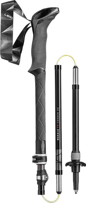 LEKI Makalu FX Carbon AS Trekking Poles, Light Anthracite-Bright Red-Black, 110-130 cm